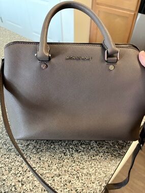 Michael Kors Chocolate Brown Saffiano Leather Satchel